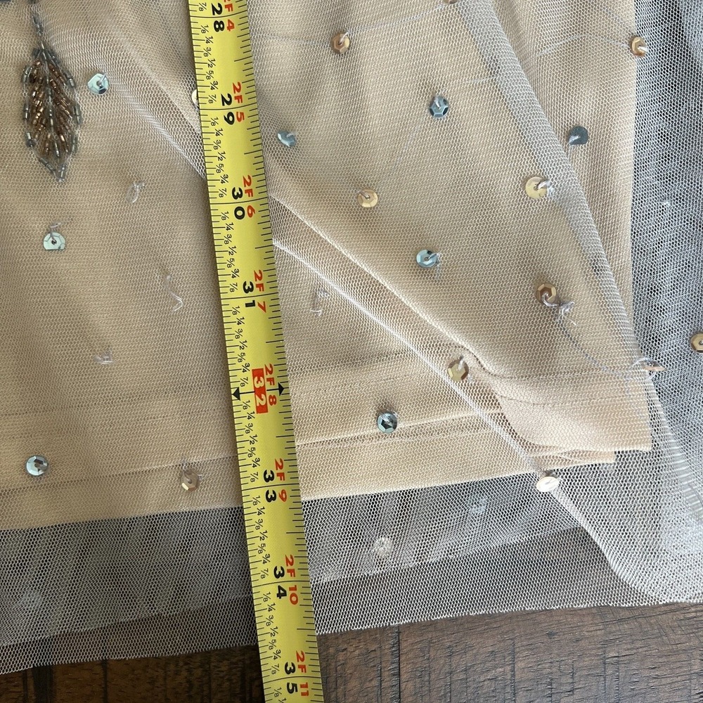 Happy Joe's Sz M Halter Sequin Beaded Party Dress Beige Cocktail Hoco Prom Glam - Picture 11 of 11